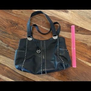 Brighton bag. Leather with light grey lining in good condition.